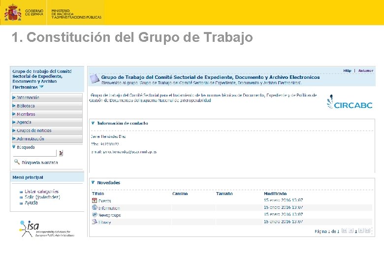 1. Constitución del Grupo de Trabajo 