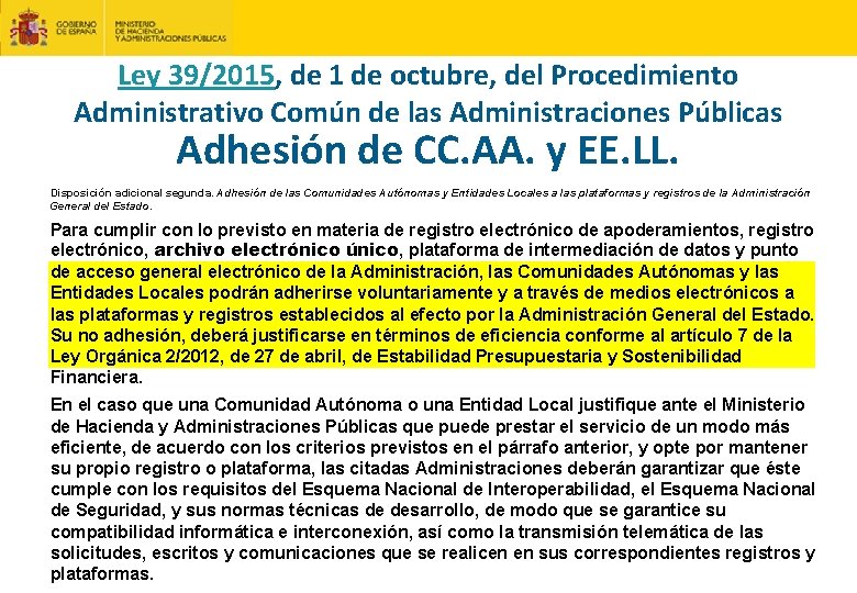 Ley 39/2015, de 1 de octubre, del Procedimiento Administrativo Común de las Administraciones Públicas