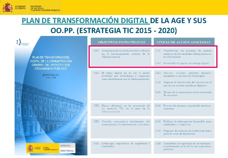 PLAN DE TRANSFORMACIÓN DIGITAL DE LA AGE Y SUS OO. PP. (ESTRATEGIA TIC 2015