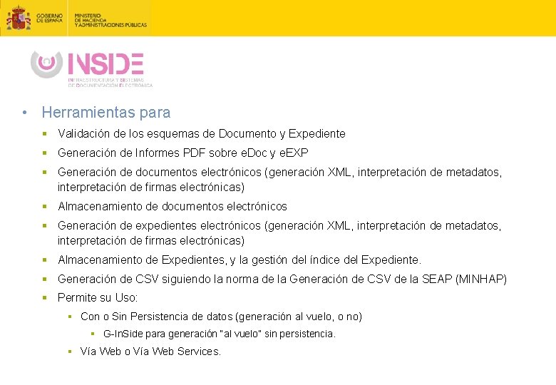  • Herramientas para § Validación de los esquemas de Documento y Expediente §