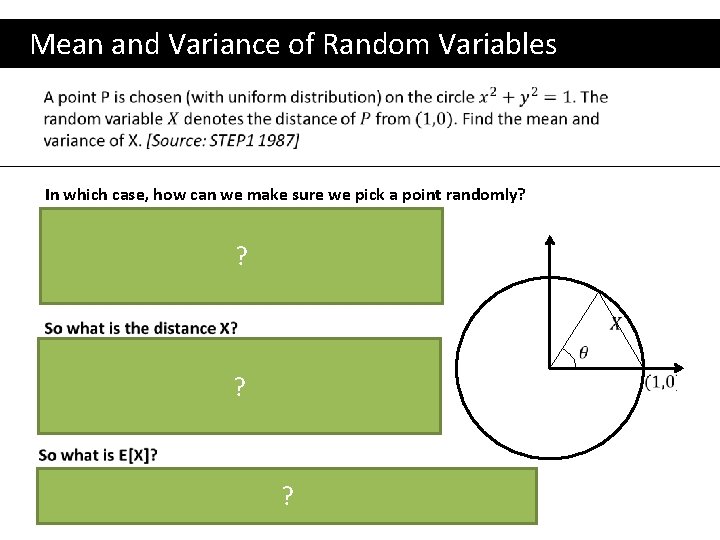  Mean and Variance of Random Variables In which case, how can we make