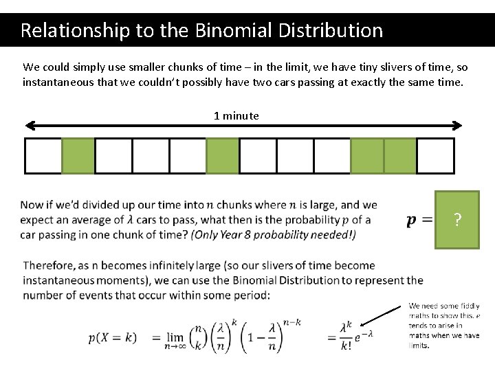  Relationship to the Binomial Distribution We could simply use smaller chunks of time
