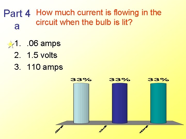 Part 4 a How much current is flowing in the circuit when the bulb
