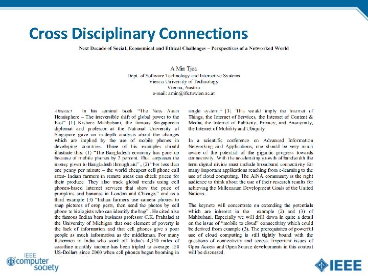 Cross Disciplinary Connections 