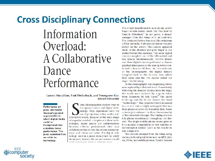 Cross Disciplinary Connections 