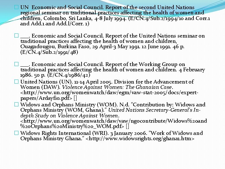 � UN Economic and Social Council. Report of the second United Nations regional seminar