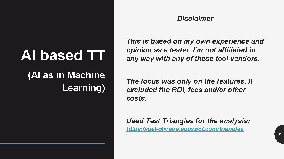 Disclaimer AI based TT (AI as in Machine Learning) This is based on my