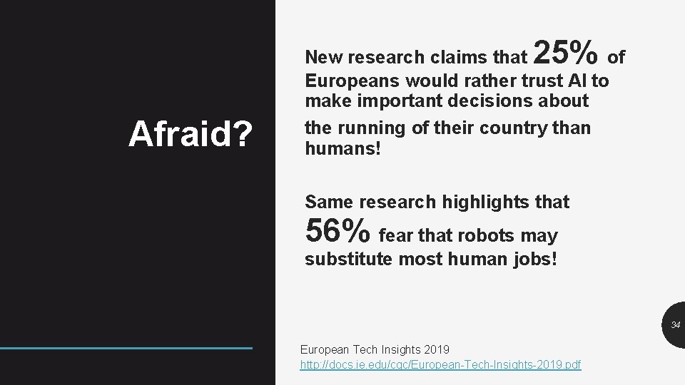 25% Afraid? New research claims that of Europeans would rather trust AI to make