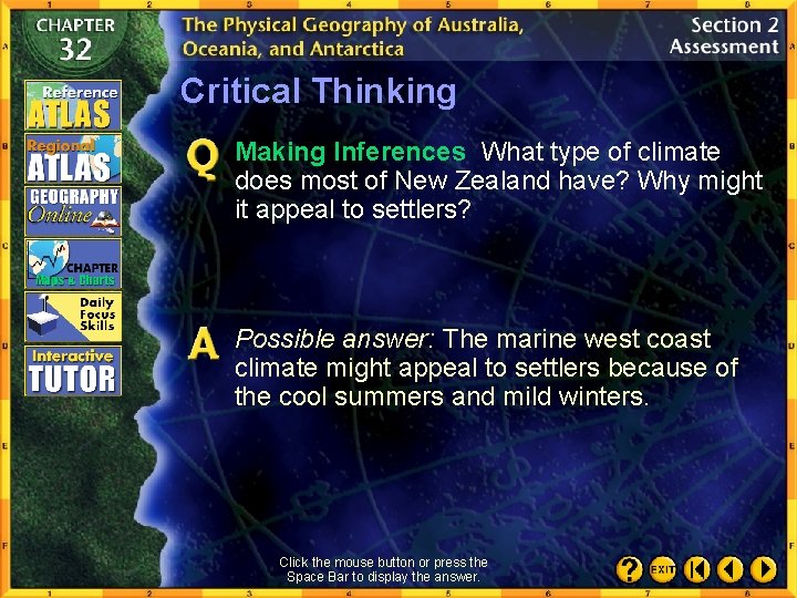 Critical Thinking Making Inferences What type of climate does most of New Zealand have?