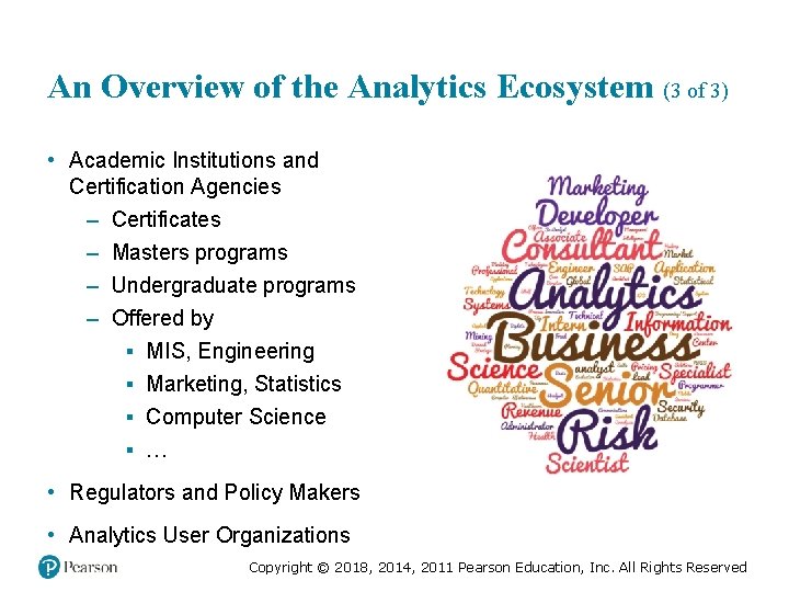 An Overview of the Analytics Ecosystem (3 of 3) • Academic Institutions and Certification An Overview of the Analytics Ecosystem (3 of 3) • Academic Institutions and Certification