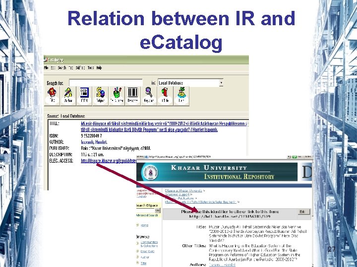 Relation between IR and e. Catalog 27 