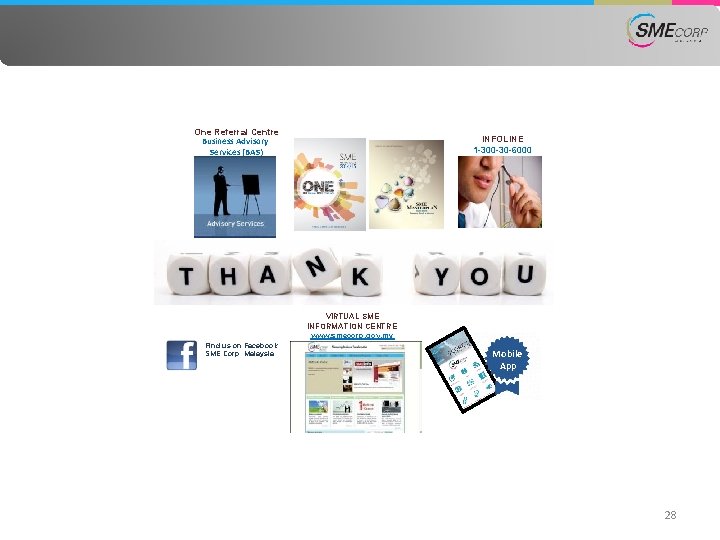 One Referral Centre Business Advisory Services (BAS) INFOLINE 1 -300 -30 -6000 VIRTUAL SME