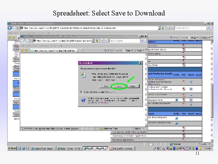 Spreadsheet: Select Save to Download 11 