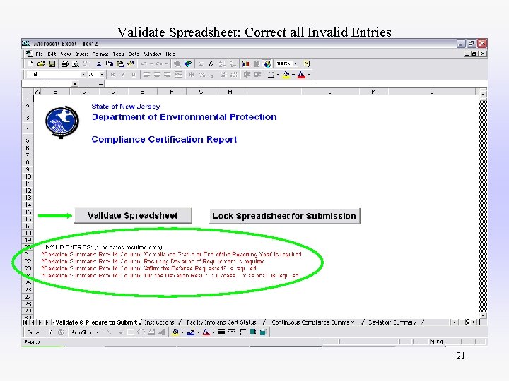 Validate Spreadsheet: Correct all Invalid Entries 21 