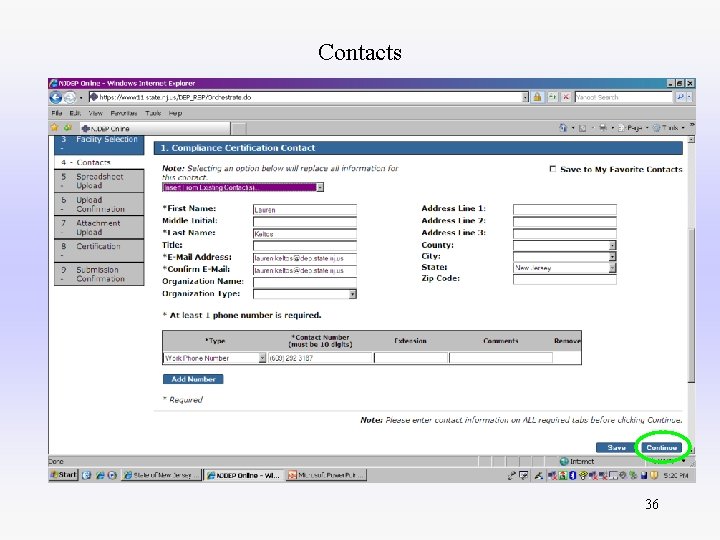 Contacts 36 