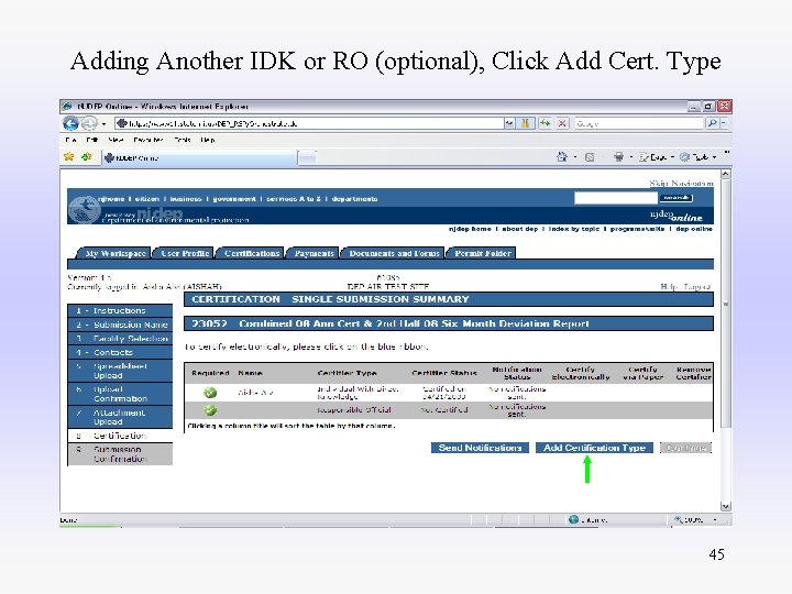 Adding Another IDK or RO (optional), Click Add Cert. Type 45 
