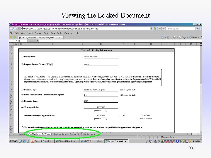 Viewing the Locked Document 55 