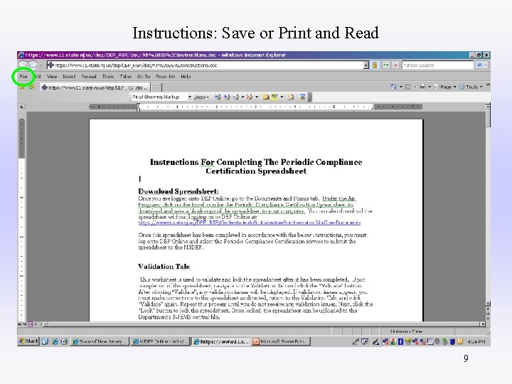 Instructions: Save or Print and Read 9 
