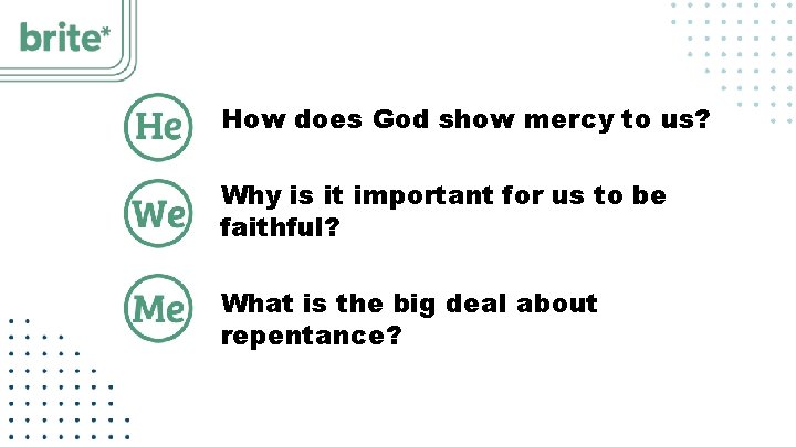 How does God show mercy to us? Why is it important for us to