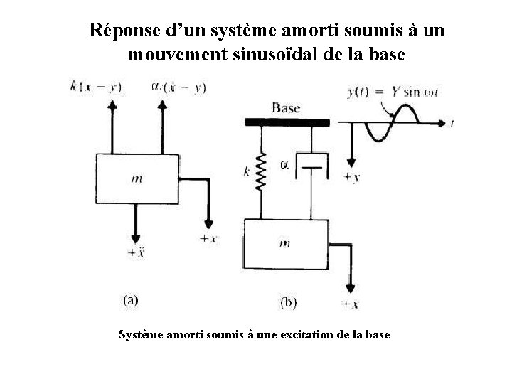 Réponse d’un système amorti soumis à un mouvement sinusoïdal de la base Système amorti