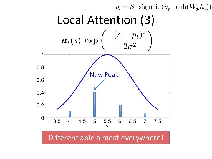 Local Attention (3) New Peak Differentiable almost everywhere! 