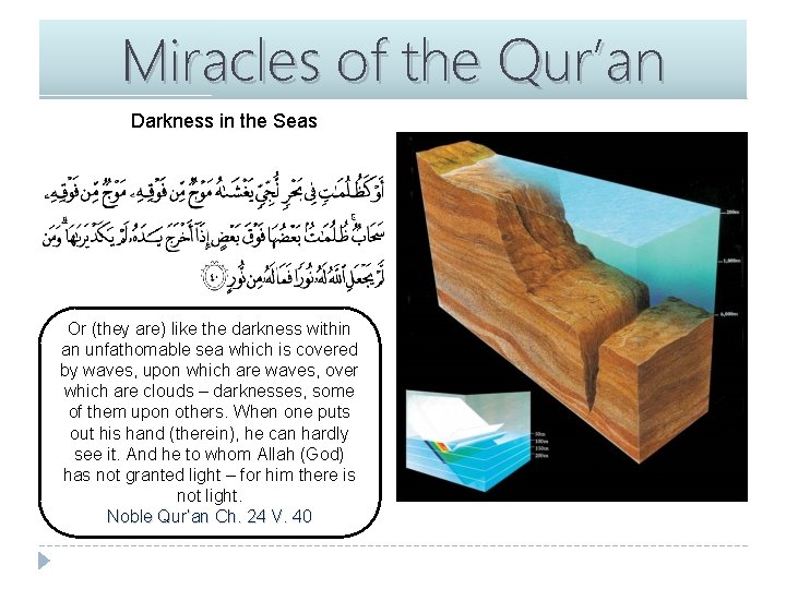 Miracles of the Qur’an Darkness in the Seas Or (they are) like the darkness