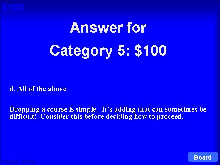 $100 Answer for Cat 5: $100 Q Category 5: $100 d. All of the