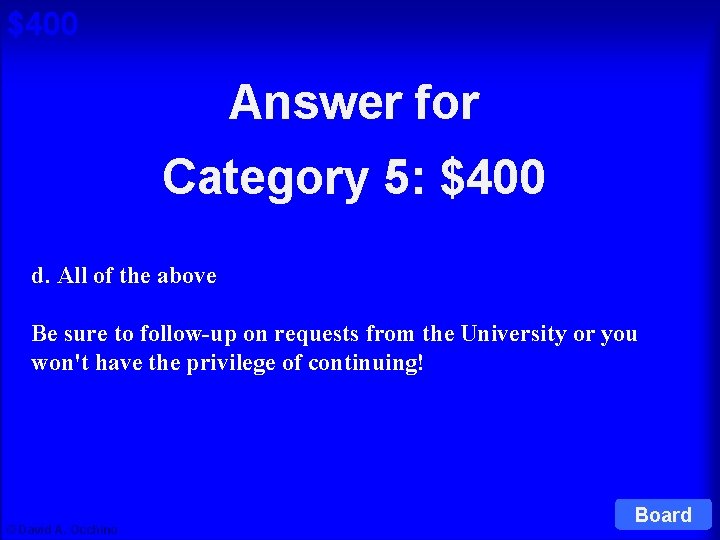 $400 Answer for Cat 5: $400 Q Category 5: $400 d. All of the