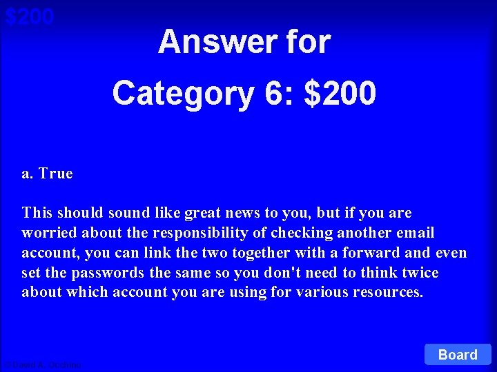 $200 Answer for Category 6: $200 Cat 6: $200 Q a. True This should