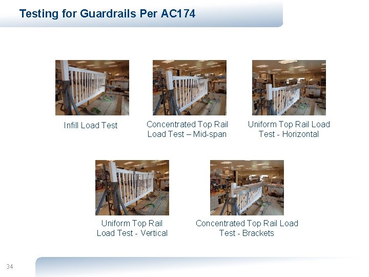 Testing for Guardrails Per AC 174 Infill Load Test Concentrated Top Rail Load Test