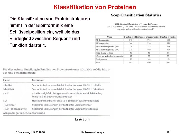 Klassifikation von Proteinen Die Klassifikation von Proteinstrukturen nimmt in der Bioinformatik eine Schlüsselposition ein,