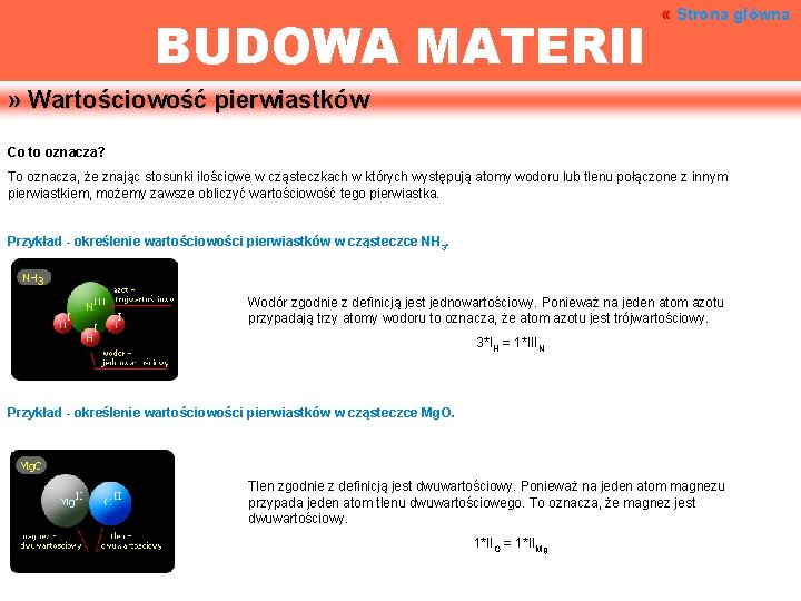 BUDOWA MATERII « Strona główna » Wartościowość pierwiastków Co to oznacza? To oznacza, że