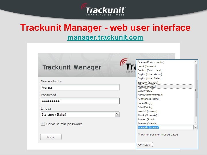 Trackunit Manager - web user interface manager. trackunit. com 