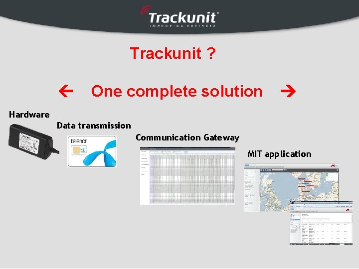 Trackunit ? One complete solution Hardware Data transmission Communication Gateway MIT application 