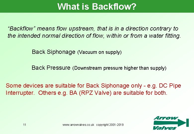 What is Backflow? “Backflow” means flow upstream, that is in a direction contrary to