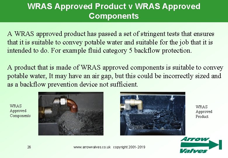 WRAS Approved Product v WRAS Approved Components A WRAS approved product has passed a