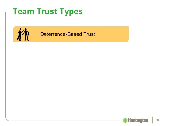 Team Trust Types Deterrence-Based Trust 22 