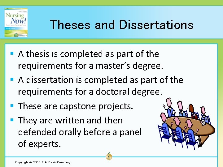 Theses and Dissertations § A thesis is completed as part of the requirements for