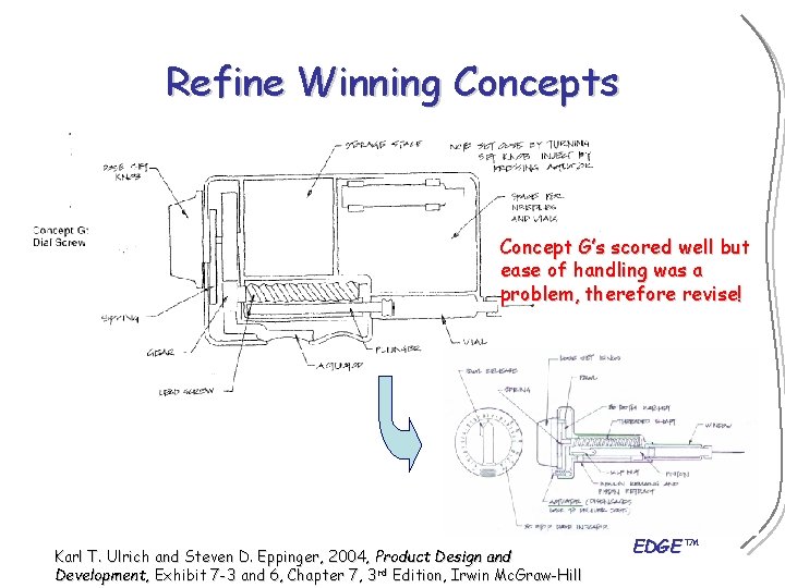 Refine Winning Concepts Concept G’s scored well but ease of handling was a problem,