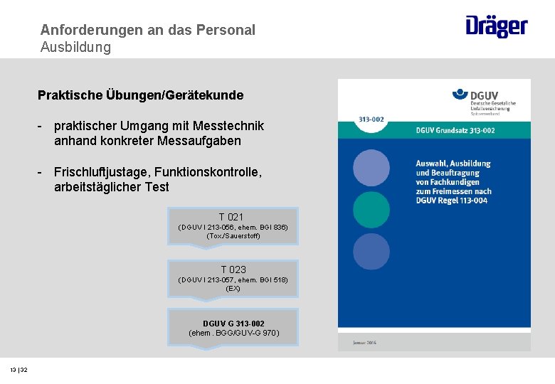 Anforderungen an das Personal Ausbildung Praktische Übungen/Gerätekunde - praktischer Umgang mit Messtechnik anhand konkreter