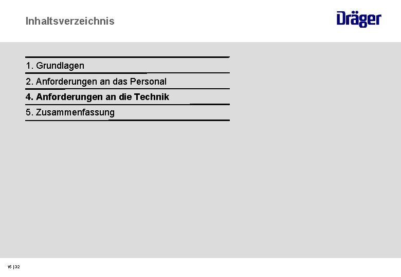 Inhaltsverzeichnis 1. Grundlagen 2. Anforderungen an das Personal 4. Anforderungen an die Technik 5.