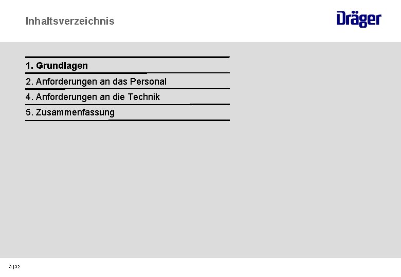 Inhaltsverzeichnis 1. Grundlagen 2. Anforderungen an das Personal 4. Anforderungen an die Technik 5.