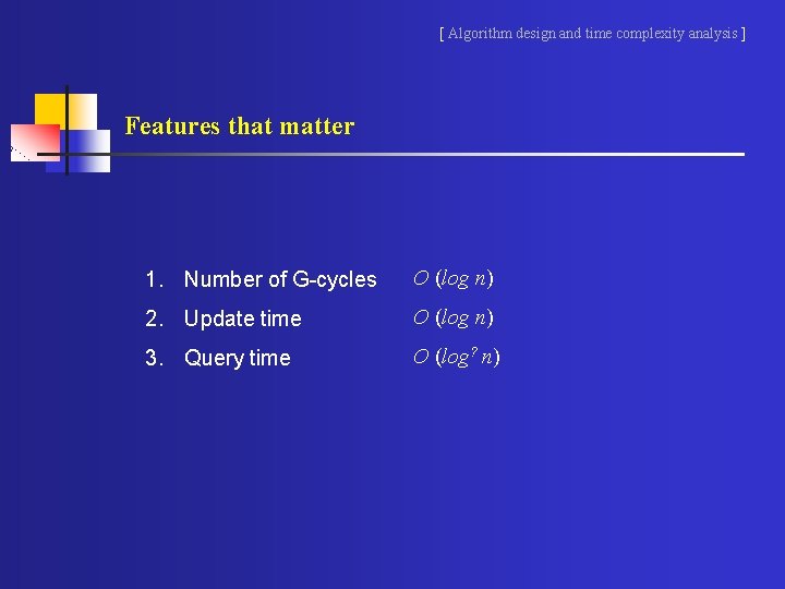 [ Algorithm design and time complexity analysis ] Features that matter 1. Number of