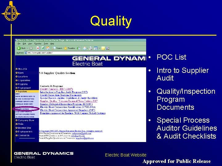 Quality • POC List • Intro to Supplier Audit • Quality/Inspection Program Documents • Quality • POC List • Intro to Supplier Audit • Quality/Inspection Program Documents •