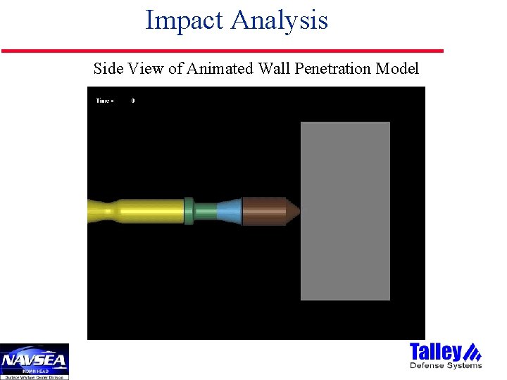 Impact Analysis Side View of Animated Wall Penetration Model 