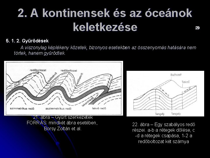 2. A kontinensek és az óceánok keletkezése 29 5. 1. 2. Gyűrődések A viszonylag