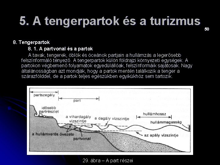 5. A tengerpartok és a turizmus 8. Tengerpartok 8. 1. A partvonal és a