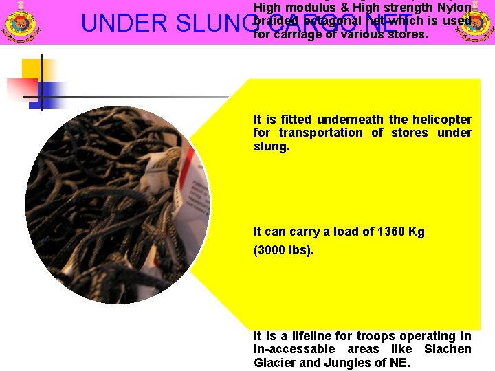 High modulus & High strength Nylon braided octagonal net which is used for carriage