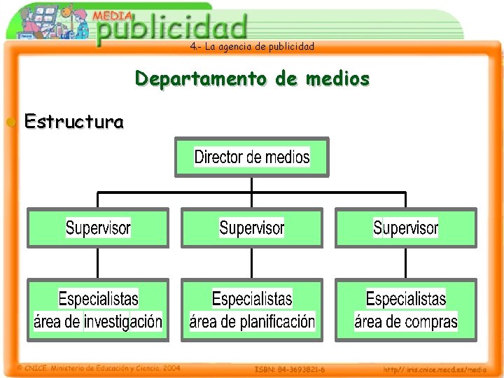 4. - La agencia de publicidad Departamento de medios l Estructura 