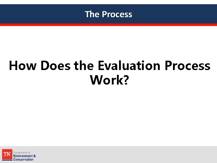 The Process How Does the Evaluation Process Work? 